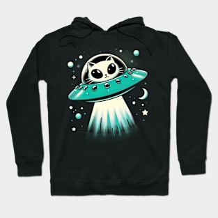 Cat ufo funny Hoodie